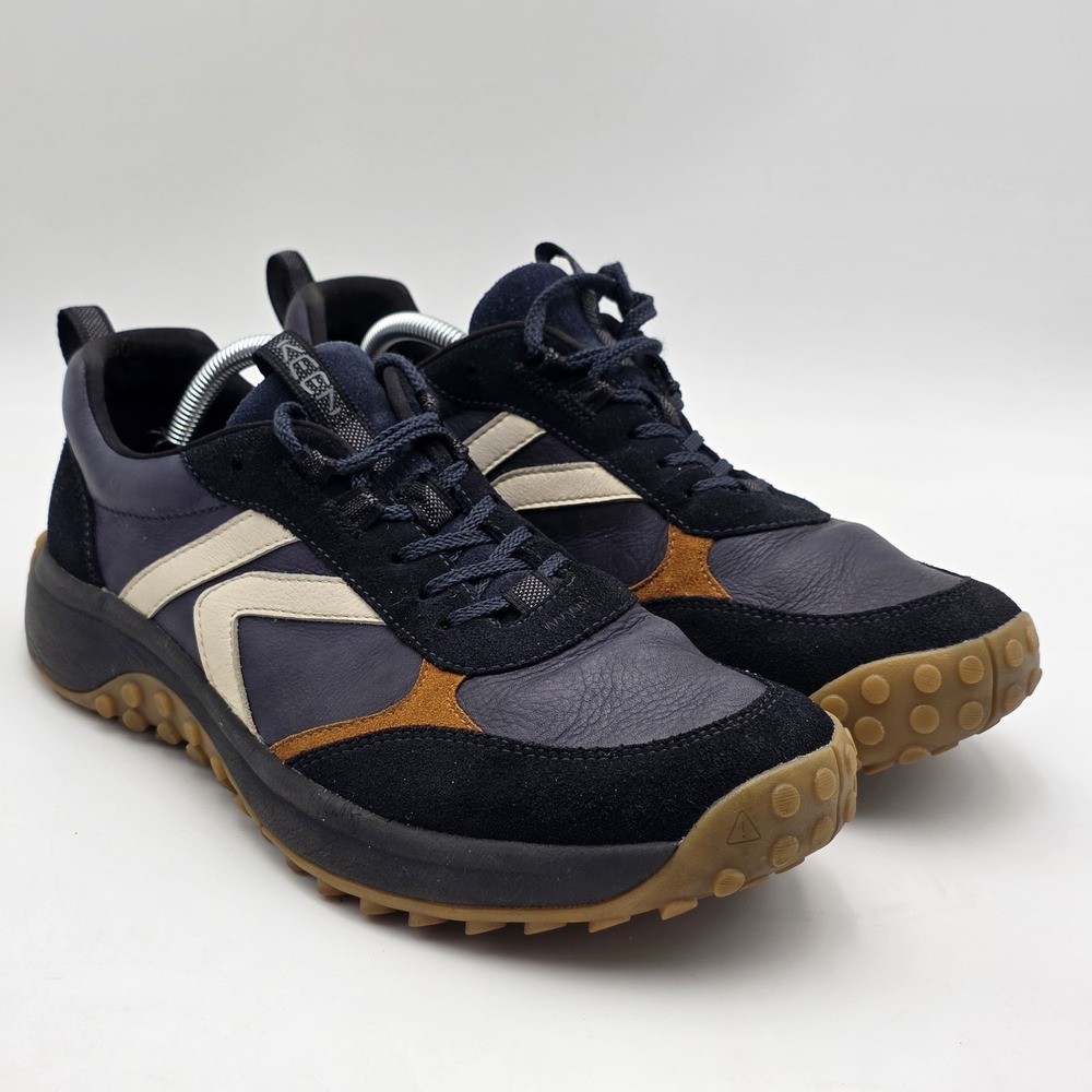 KEEN KS86 Women's 12 Leather Sneaker Navy Retro Style Low Athletic READ FLAWS